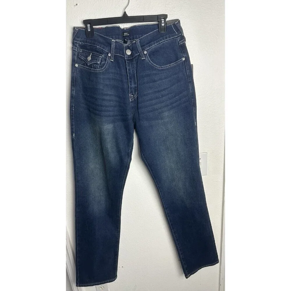 True Religion Ricky SN Flap Straight Jeans Men’s 33 Blue NWT $159